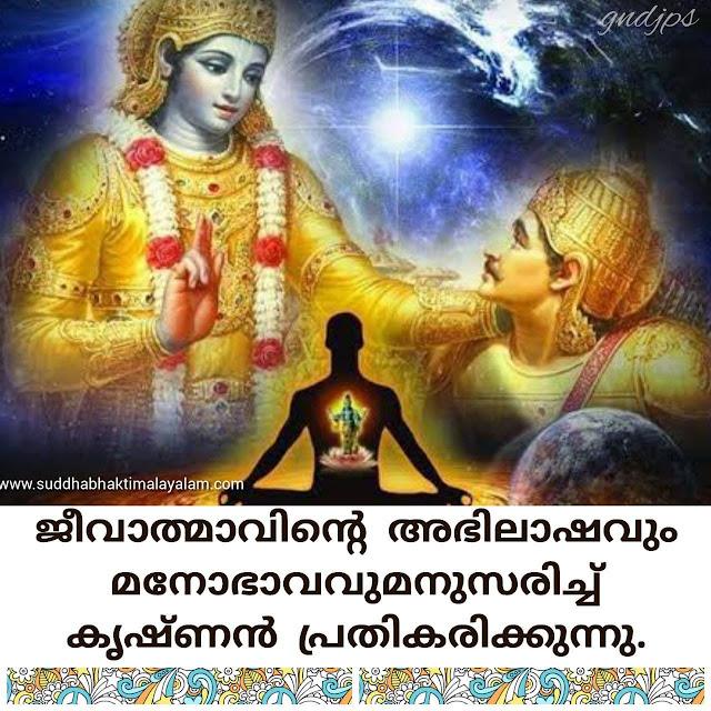 ജീവാത്മാവിന്റെ അഭിലാഷവും മനോഭാവവുമനുസരിച്ച് കൃഷ്ണൻ പ്രതികരിക്കുന്നു.