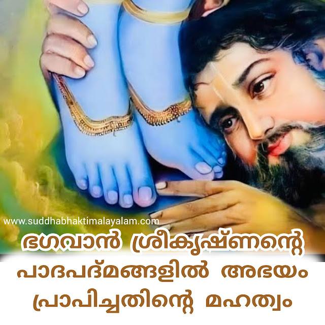 ഭഗവാൻ ശ്രീകൃഷ്ണൻ്റെ പാദപദ്മങ്ങളിൽ അഭയം പ്രാപിച്ചതിൻ്റെ മഹത്വം
